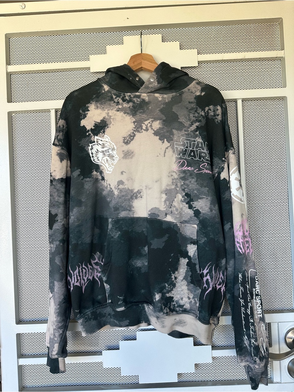 Star Wars x Darc Sport Tie-Dye Hoodie Sweatshirt - Black & Gray